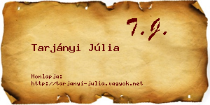 Tarjányi Júlia névjegykártya