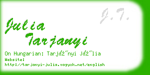 julia tarjanyi business card